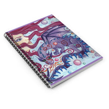 Load image into Gallery viewer, Spiral Notebook - Goddess with Dragon - Ruled Line