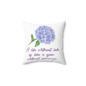 "Hydrangea" Spun Polyester Square Pillow