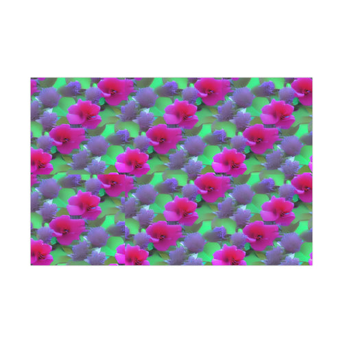 Violet and Pink Flowers Wrapping Paper