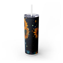 Load image into Gallery viewer, Sunflowers in Jars Skinny Steel Tumbler with Straw, 20oz