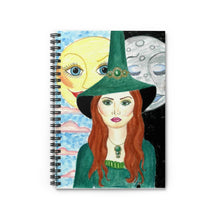 Load image into Gallery viewer, Spiral Witch with Sun and Moon Notebook - Ruled Line