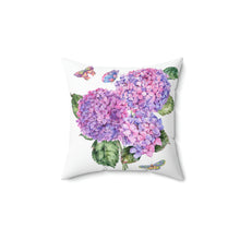 Load image into Gallery viewer, &quot;Hydrangea&quot; Spun Polyester Square Pillow