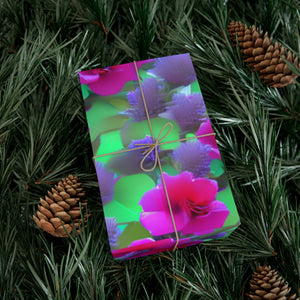 Violet and Pink Flowers Wrapping Paper