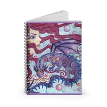 Load image into Gallery viewer, Spiral Notebook - Goddess with Dragon - Ruled Line