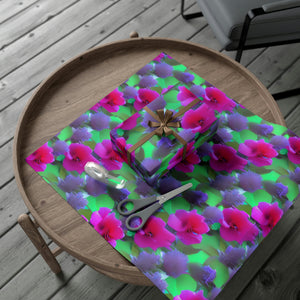 Violet and Pink Flowers Wrapping Paper