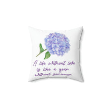 Load image into Gallery viewer, &quot;Hydrangea&quot; Spun Polyester Square Pillow