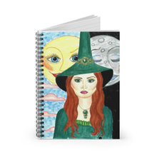 Load image into Gallery viewer, Spiral Witch with Sun and Moon Notebook - Ruled Line
